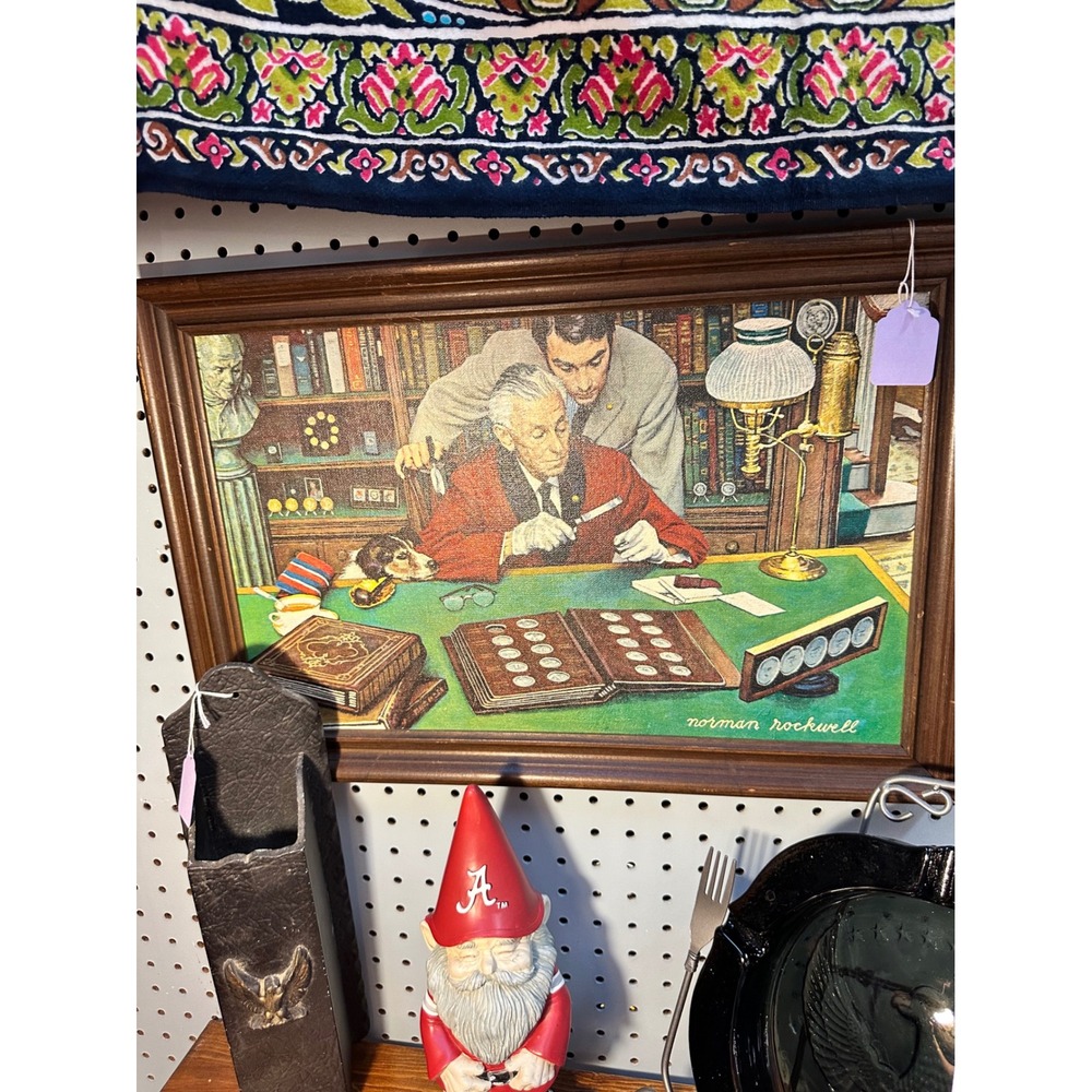 Norman Rockwell Framed Art Print The Coin Collector Americana Multi-Color OS